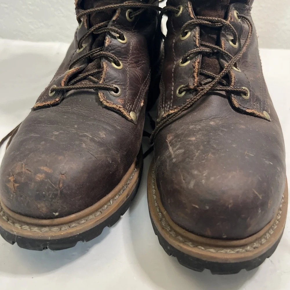 Carolina 1821 Mens 10M Brown Leather Steel Toe Logger 8